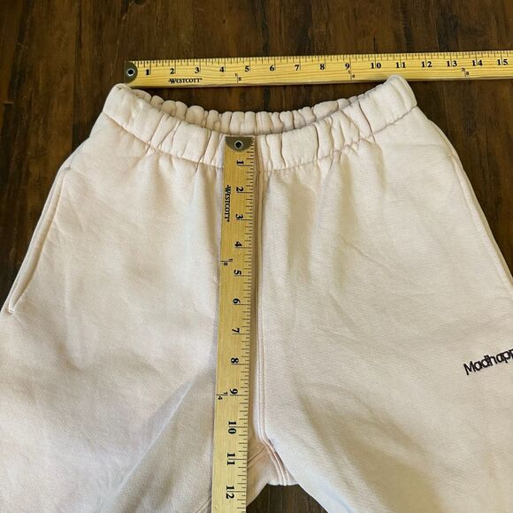 NWOT MADHAPPY Classic Straight Leg Fleece Sweatpants in Peach/Cream - Picture 11 of 13